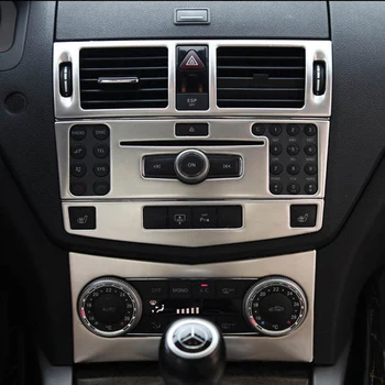 

Stainless steel For Mercedes Ben C class W204 2007-2010 Outlet CD Air Conditioning Central control Panel stickers (A B C option)