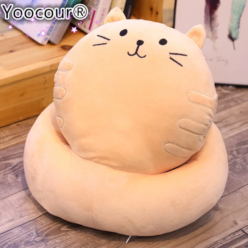 35 см кавайные смайлики кошка плюшевая подушка для сна Kawaii Плюшевые игрушки для кошек детский подарок кукла милые игрушечные животные 3 цвета Автомобильная подушка - Цвет: 4