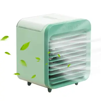

Mini Air Conditioner Portable Air Cooler Humidifier with Water Tan USB Rechargeable 3 Speeds Air Cooling Fan Home Office