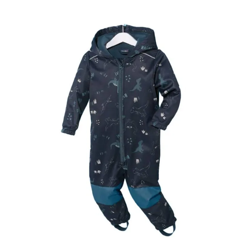 Children's ski suit soft shell waterproof jumpsuit for boys and girls one-piece romper to keep warm, waterproof, windproof, thin