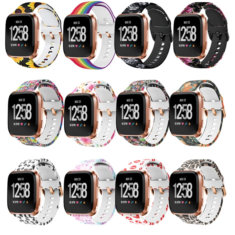 

Soft Silicone Watch Band for Fitbit Versa 2/Versa Lite/Versa Strap Printed Bracelet Replacement Wristband for Versa2 Wrist Strap