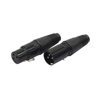 

1 Pair XLR 3 Pin Male Plug + Female Jack Microphone MIC Connector Adapter H55F