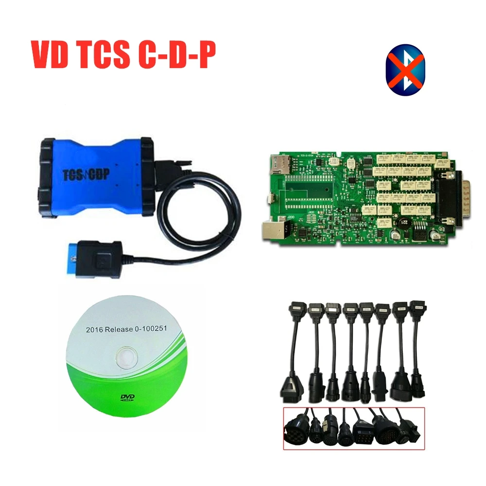 Одиночная печатная плата, новое реле NEC 2016R0 keygen VD tcs c-d-p pro plus с bluetooth obd obdii, автомобильный диагностический инструмент+ 8 шт., автомобильные/Грузовые кабели - Цвет: without bluetooth