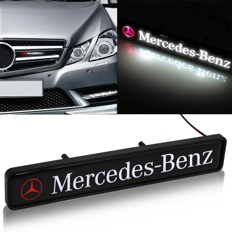 

1pcs Car Front Hood Grille Emblem Badge LED Decorative lights For Mercedes Benz AMG A B C Class GLC GLK CLA ML GLE accessories