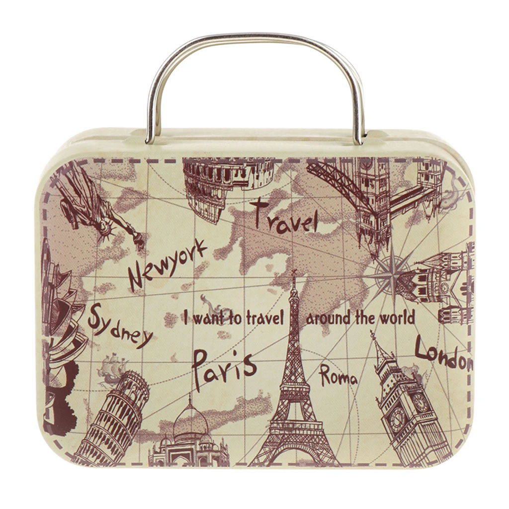 1/6 Scale Doll House Furniture Miniature Iron Suitcase Scene Layout DIY