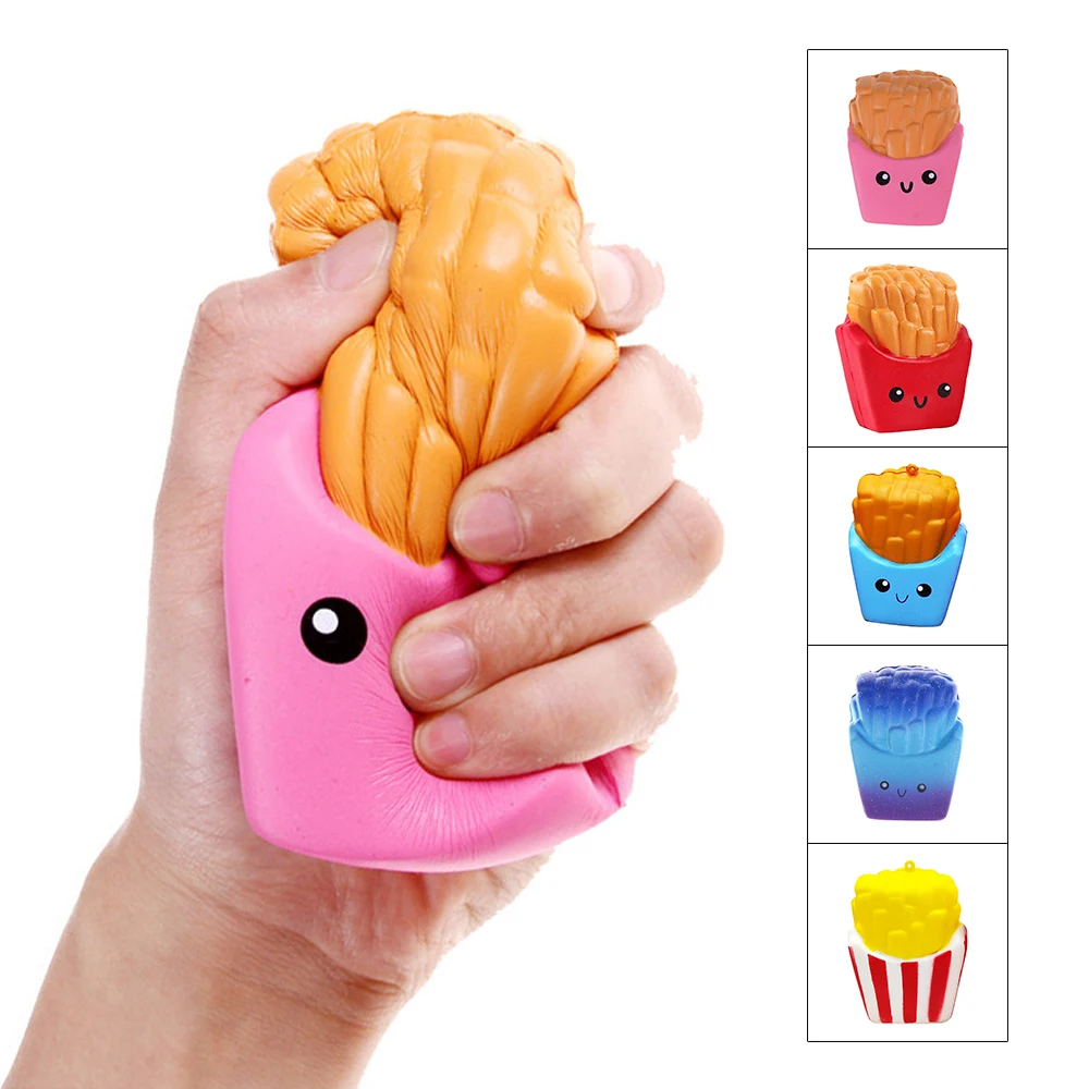 Kawaii мягкая еда картофель фри чипсы Squishies крем ароматизированный медленно поднимающийся стресс облегчение игрушка Новинка кляп игрушки для детей
