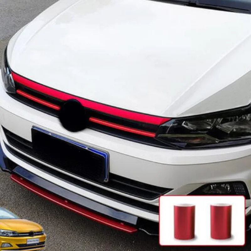 Tonlinker наружные красные/синие молдинги гоночные грили наклейка для Volkswagen POLO автомобильный Стайлинг 2 шт ПВХ наклейки