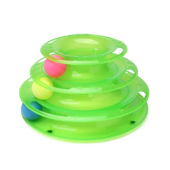 

Cat Toy Funny Interactive Cat Toys 3-Level Tower Tracks Ball Interactive Three-Layer Turntable Cat Toys Training Pet Supplies