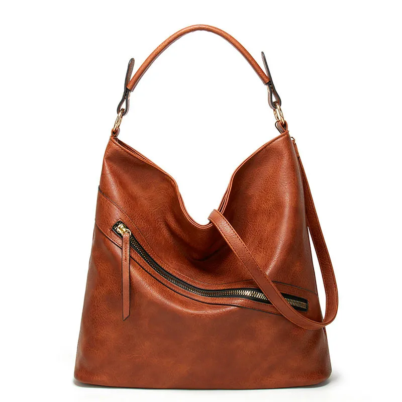 Valenkuci mujer bolsa de aceite cera de cuero de las mujeres bolsos de señora bolsos de mano con bolsillo monedero de mensajero de mujer, Tote Bag Sac Bols