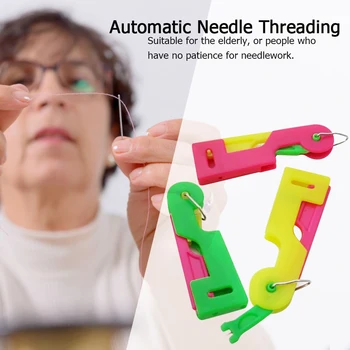 

3pcs/set Needle Leader DIY Kids Toy Automatic Needle Threading Device Random Weaving Machine Ribbon Knitted Figures Charms Toy