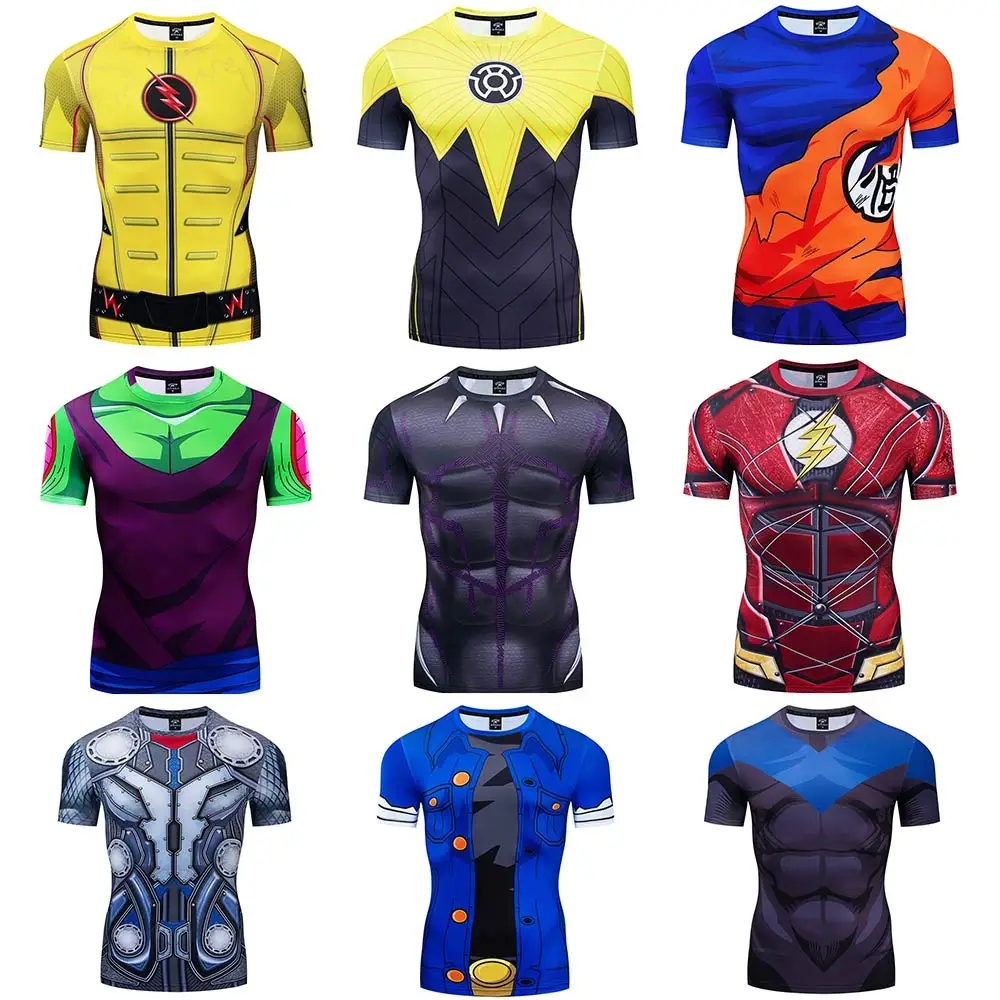 

2019 summer New pattern Superhero Movie Series Short Sleeves Clothing Tightness Sportswear handsome 3D printing Gym t shirt