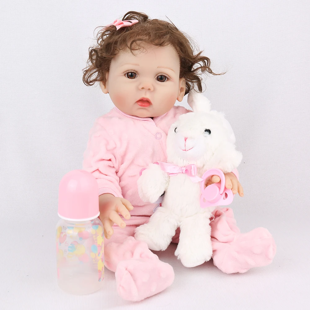 NPK Doll 45CM bebe doll reborn toddler girl doll full body silicone vinyl realistic baby Bath toy waterproof bonecas