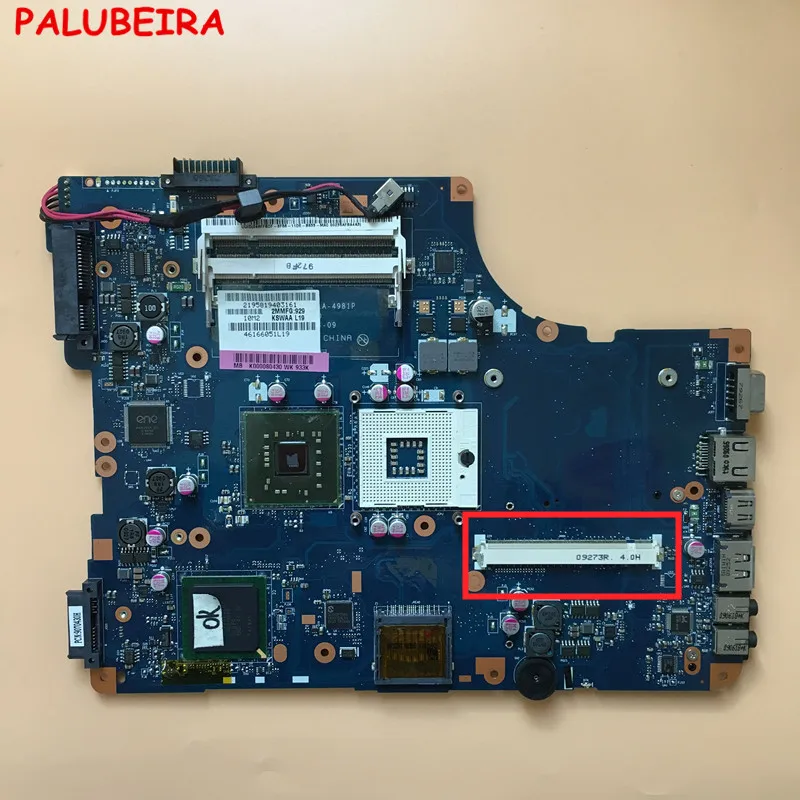 Материнская плата PALUBEIRA для ноутбука Toshiba Satellite L500 L505 Материнская плата K000080430 K000083110 KSWAA LA-4981P
