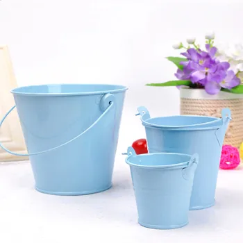 

8*10.5*12cm Solid Iron Barrel Tinplate Mini Tub Decorative Kegs Anti-deform Bright Tin Bucket Durable Home Decorartion