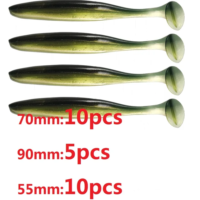 10pcs/Lot Fishing Jig Wobblers Soft Lures 70mm 55mm Easy Shiner Double Color Silicone Artificial Bait Swimbait Carp Bass Tackle 10