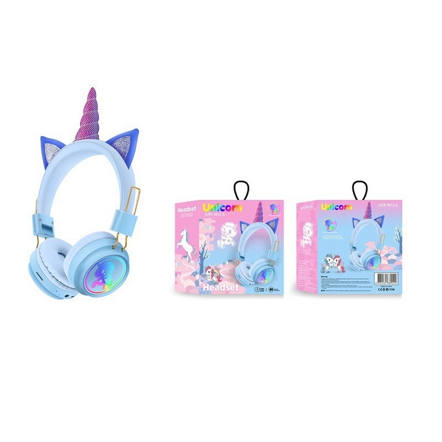 New Unicorn Wireless Headsets Headphone With Microphone Music Stereo Casco For PC Mobile Phone Girl Birthday Gift with Box