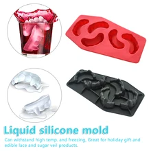 Форма для творчества кубические лотки, резиновые лотки для льда, форма, креативный дизайн, сделай сам, Зубы вампира, инструмент для льда, мягкая декоративная ваза, форма