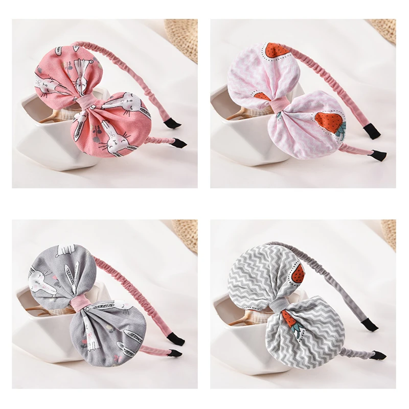 M MISM Flowers Cloth Bow-knot Hair Band For Children Girls Bow-knot Hair Accessories Fashion Kawaii Solid Headband