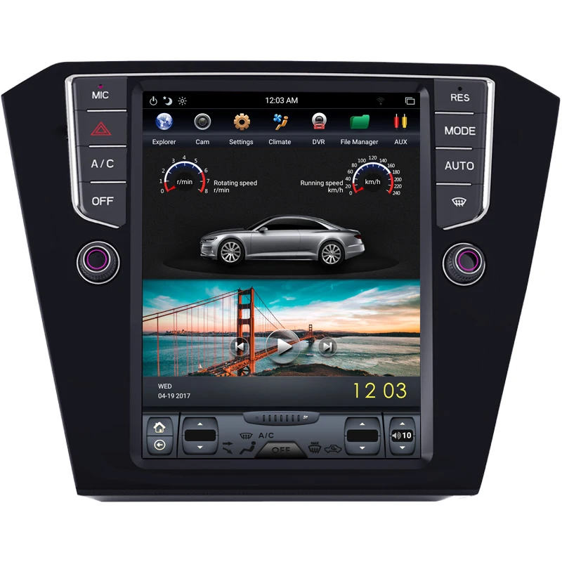 Flash Deal NAVITOPIA 10.4inch Vertical Screen Tesla Android 7.1 Car GPS Navigation for VW Magotan 2017 Car DVD Multimedia Player 3