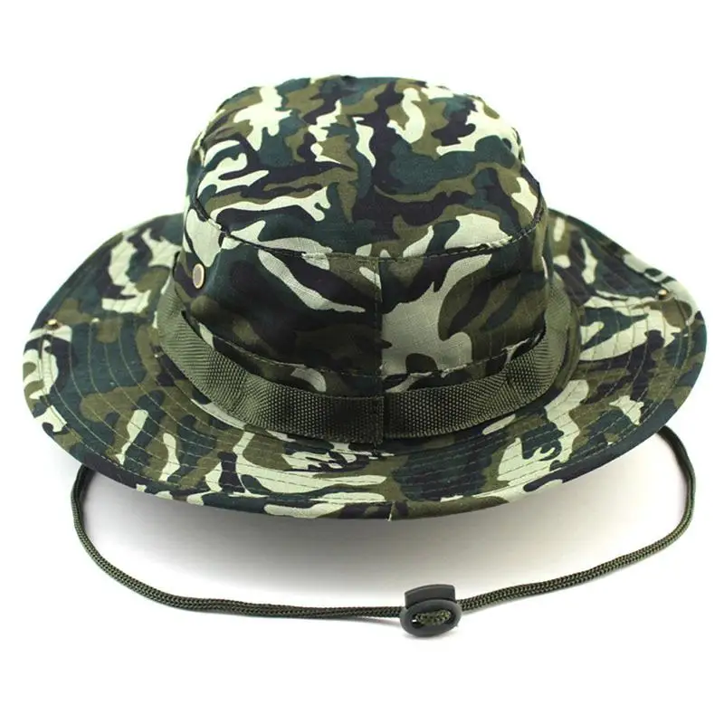 Мода унисекс для взрослых Спорт на открытом воздухе с широкими полями Boonie Hat cap Рыбалка Hat-Свободный размер(синий камуфляж