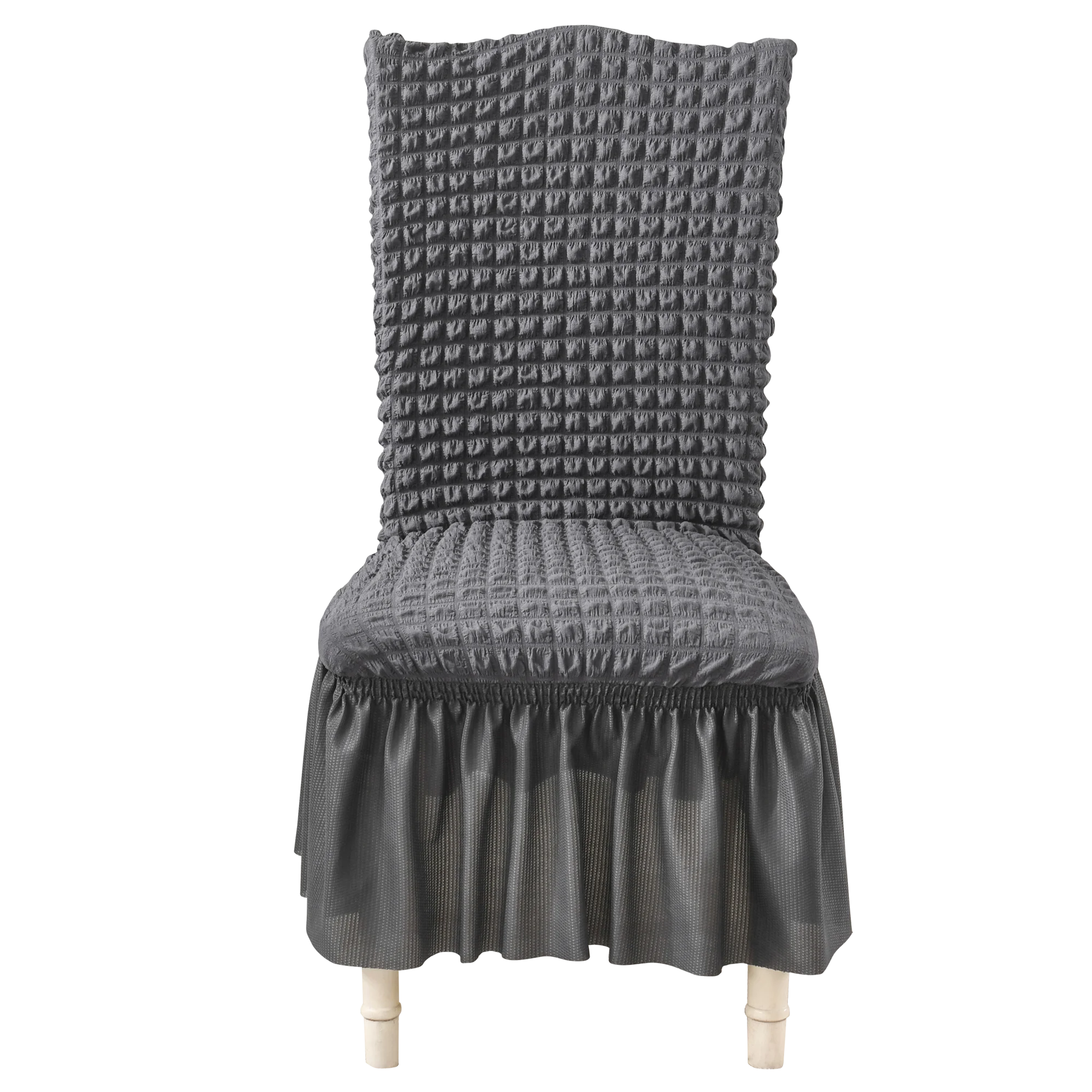 

All-Inclusive Stretch Chair Cover Skirt Type Universal Solid Color Cushion Hotel Dining Seersucker Universal Home Chair Cover