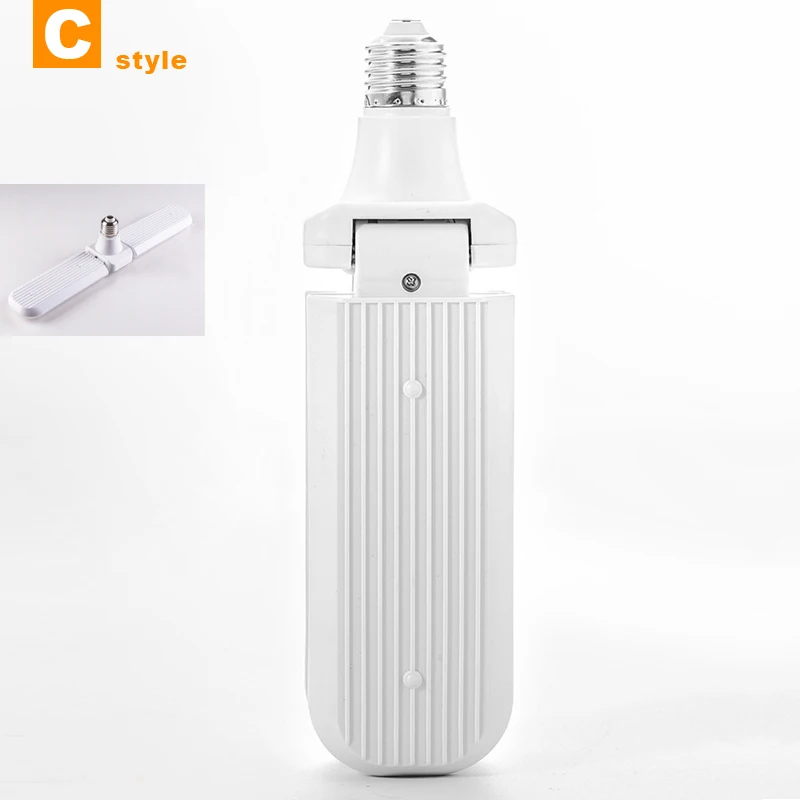 E27 30W E27 Светодиодный светильник 30 Вт 45 Вт 60 Вт Креативный светодиодный супер яркий Складной вентилятор Регулируемый угол наклона потолочный светильник домашний энергосберегающий светильник,светодиодная лампа,лампочка - Испускаемый цвет: E27 30W