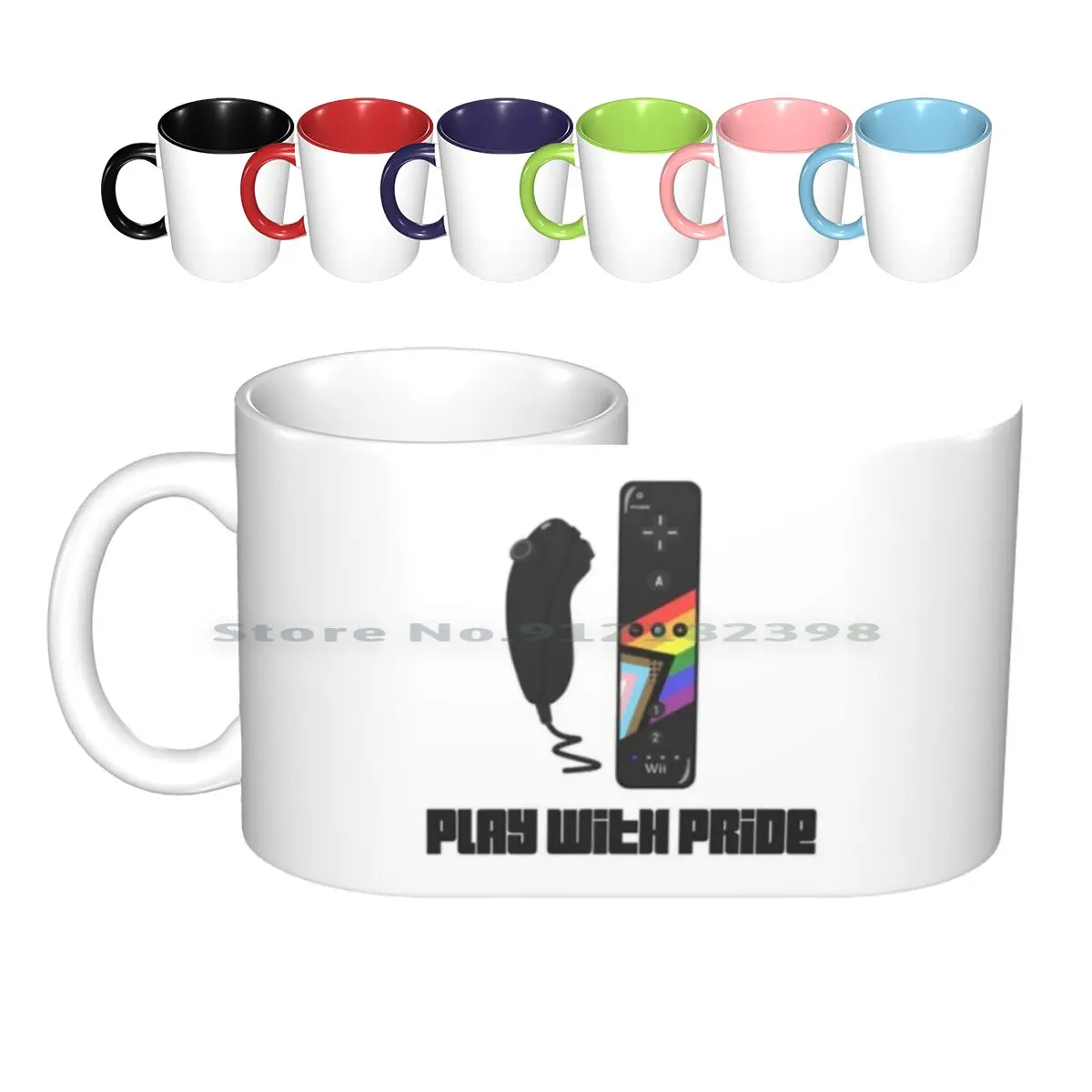 Lgbtendo Wii-Gioca Con Pride (Qpoc) Tazze In Ceramica Tazze Da Caffè Tazza Da Tè Al Latte Videogiochi Lgtb Pride Wii Lgbtendo Gay Gay Gay