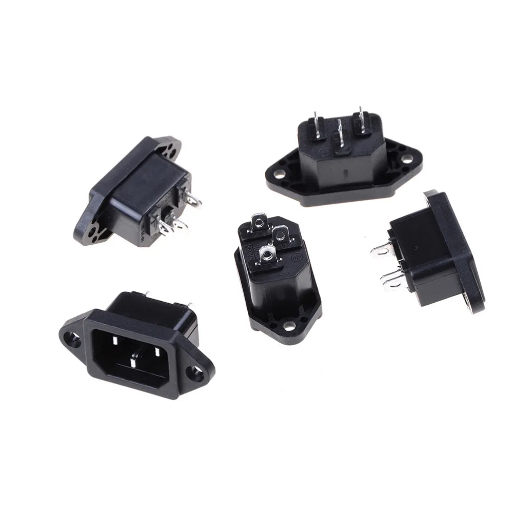 ZLinKJ 5 шт./лот AC 250 В 10A черный IEC 320 C14 штекер панели питания на входе розетки
