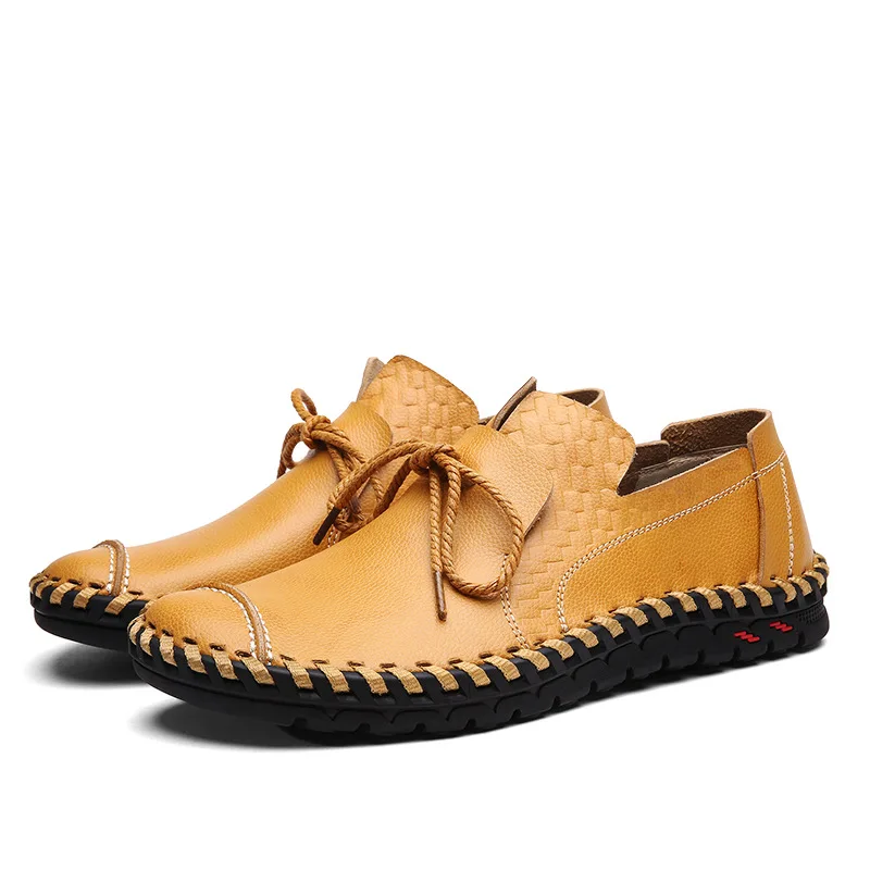 38-47; мужская повседневная обувь; ; брендовая удобная модная обувь из натуральной кожи; Мужская обувь;#9970 - Цвет: yellow