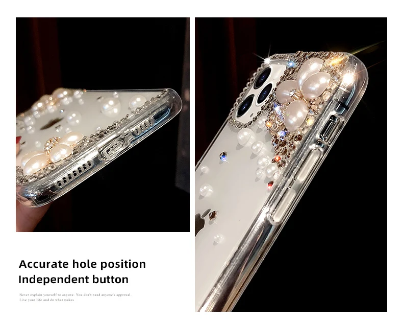 3D Floral Clear Rhinestone Case for Samsung Galaxy Series