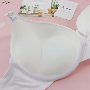 

SoftRhyme Deep V Bras Sexy Women Push Up Bra Add 2 Size Thick Padded Underwear Solid Color Seamless Plunge Bra 36 38 40 42 A B