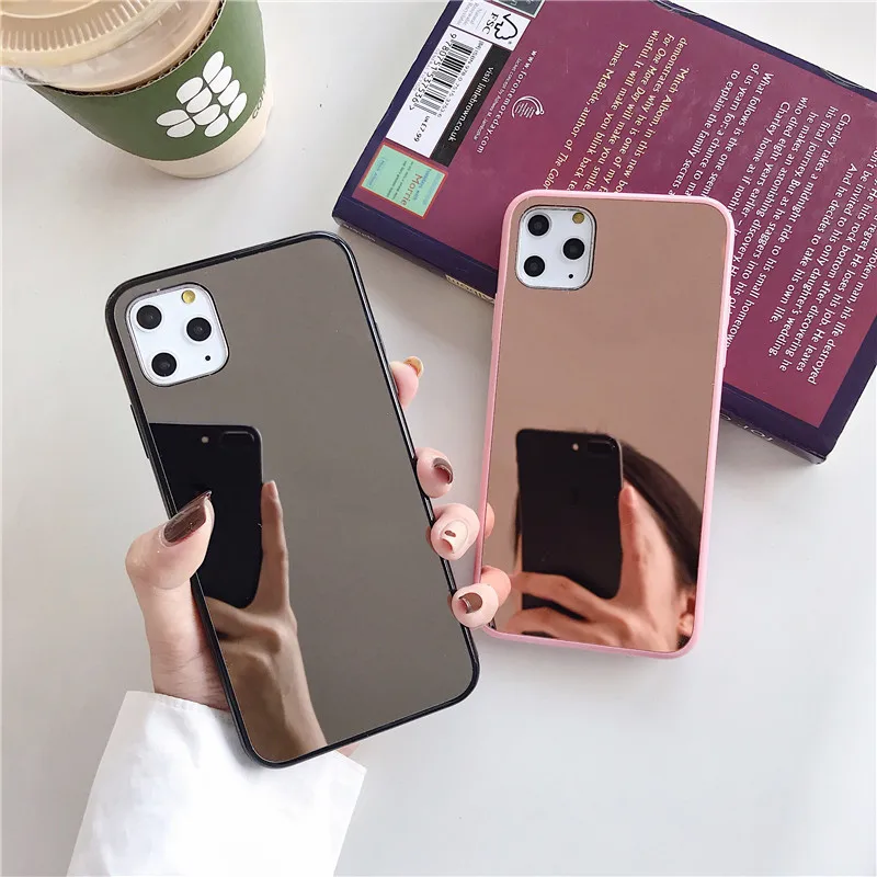 Модный зеркальный черный противоударный силиконовый чехол для iPhone 7 8 Plus мягкий 12