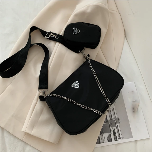 Vintage Nylon Crossbody Bag Women Designer Black Sport Shoulder Messenger  Bags F