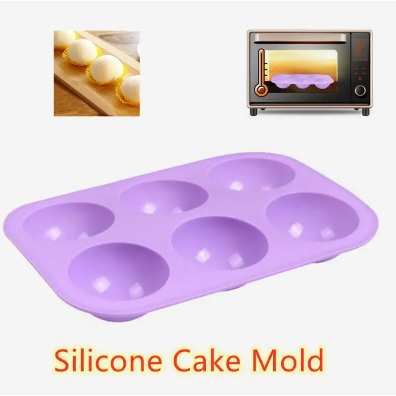 6 Cavity Silicone 3D Heart Shape Cake Mold Fondant Chocolate Baking Mould Tool 