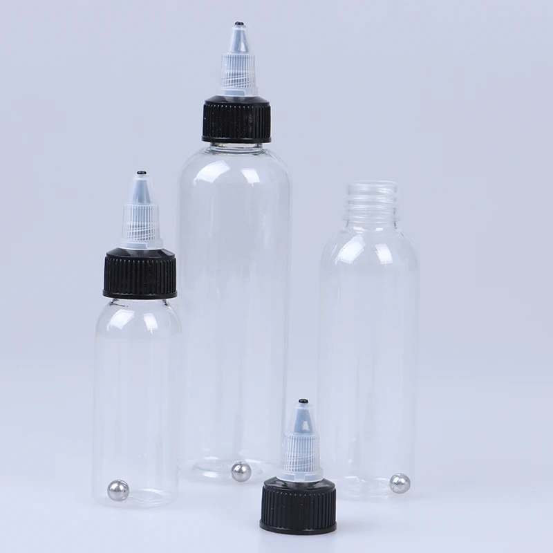 30/60/120ml Airbrush Ink Bottles Recyclable Clear Tattoo Airbrush Pigment Bottles Empty Bottle Container