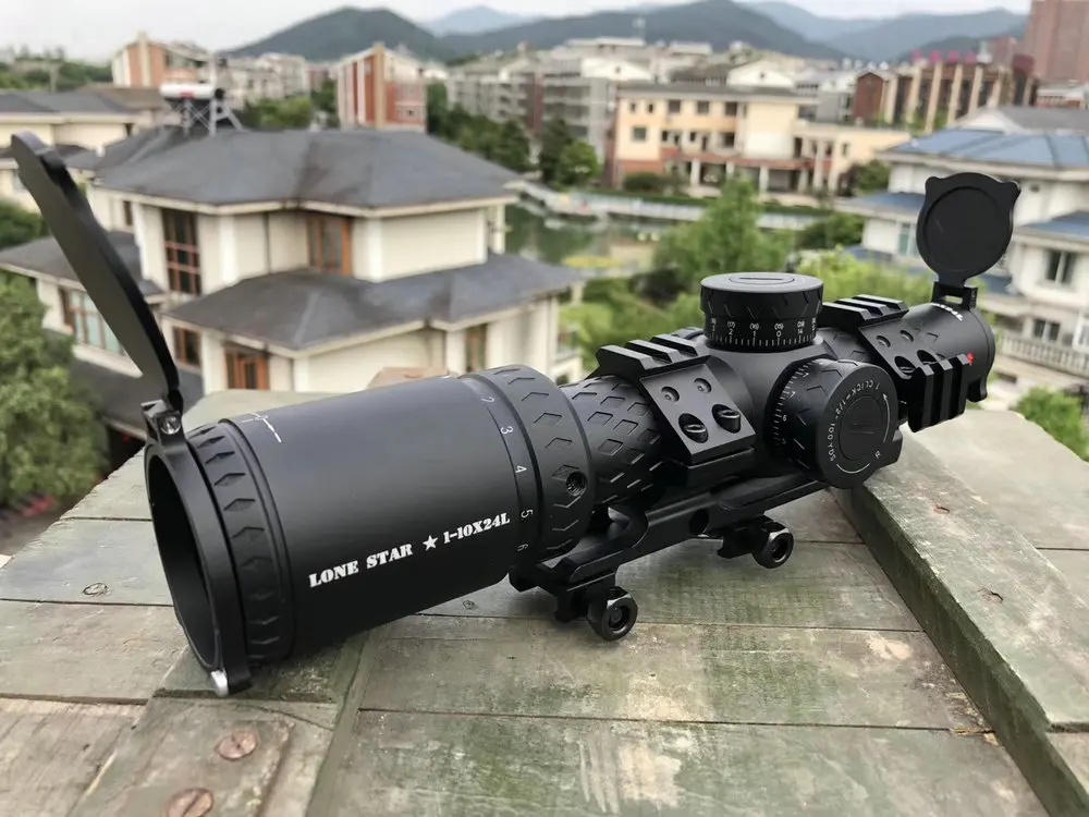 SNIPER1-10x24L Снайпер 1-10x24 SAL Riflescope Тактический винтовочный прицел стекло травленая сетка охотничья Оптика прицел Красная точка 20 мм Крепления охотничий прицел - Цвет: SNIPER1-10x24L
