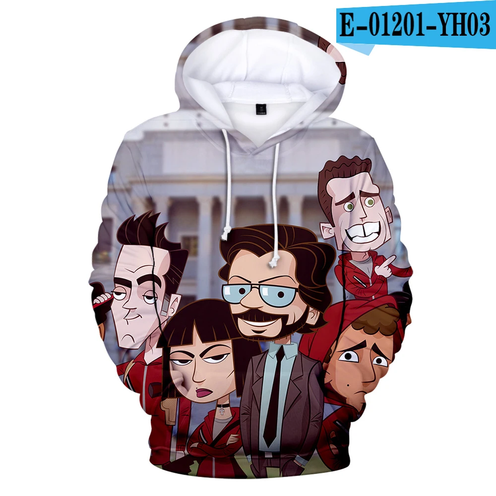 Толстовки с принтом Сверхъестественное мужские/женские свитшоты La casa de papel Money Heist House Of paper 3D толстовки зимняя популярная одежда