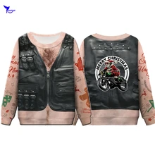 Женские некрасивые Веселые толстовки с 3D цифровой печатью с длинным рукавом, быстросохнущие толстовки для скейтбординга, уличная одежда