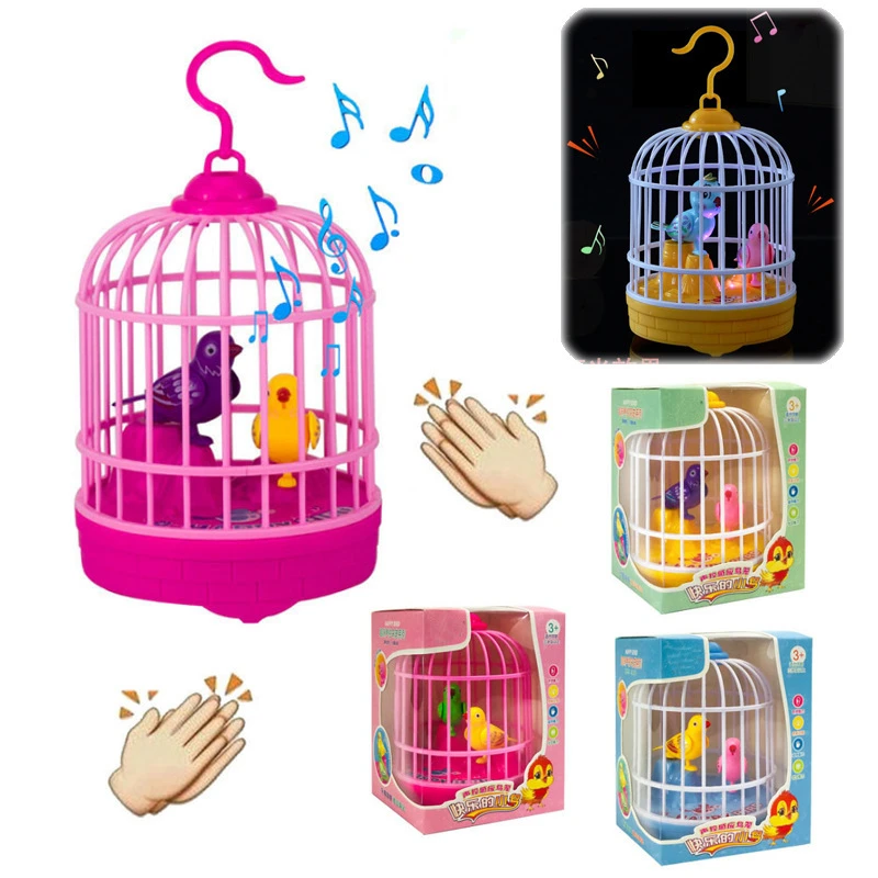 Nieuwe Mini Vogel Met Kooi Voice Control Elektronische Speelgoed Voor Kinderen Novelty Inductie Speelgoed Simulatie Vogel Zingen Kinderen Speelgoed|Speelgoed Telefoons| - AliExpress