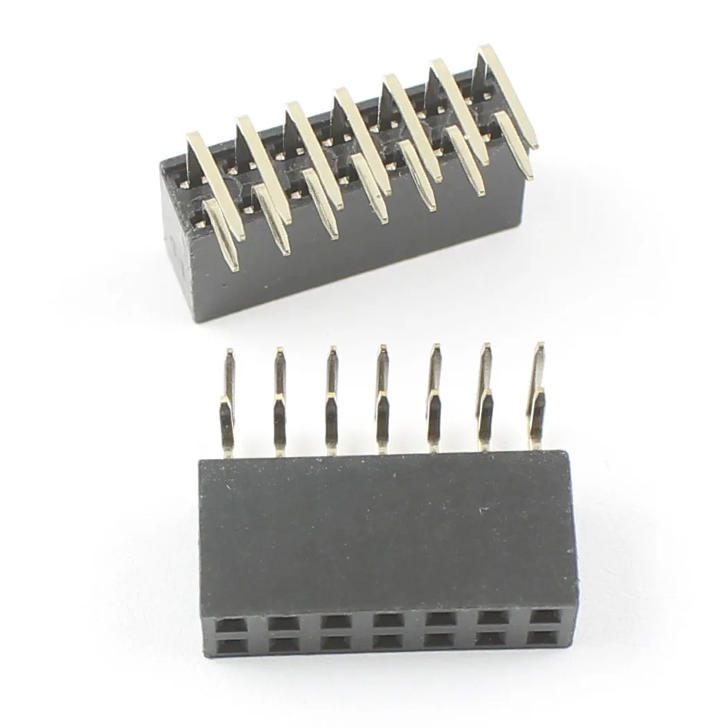 

10Pcs 2.54mm Pitch 2x7 14 Pin Female Double Right Angle Header Strip PH 8.5MM