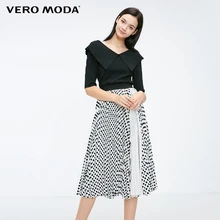Vero Moda Новое поступление, Плиссированная Юбка-миди в горошек с оборками | 318316547