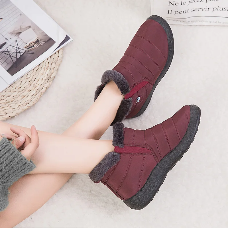

High Quality Women Snow Boots Winter Plush Warm Shoes Ladies Non-slip Waterproof Plus Size Casual Woman Shoes Female Promotion