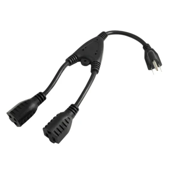

Power Cord Extension Distribution Line, 1 / 2 Male and Female Power Cord Household Computer Adapter Display Appliance Conversion