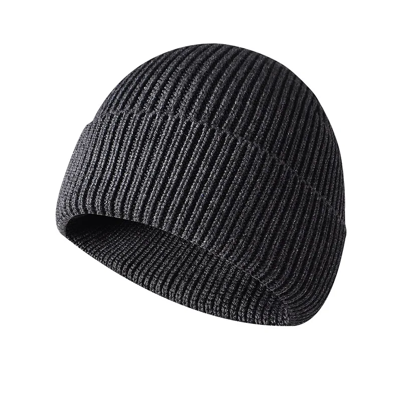 mens skully Simple Design Fall & Winter Men Hats Solid Color High Quality Skull Cap for Men Cotton Thick Knitted Beanies Gorros Men Cap mens skully hat Skullies & Beanies