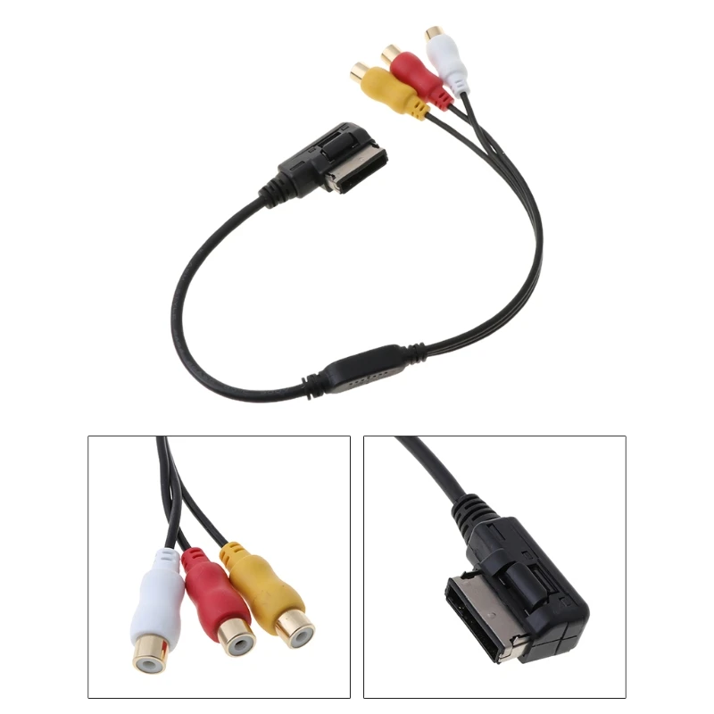 AMI To 3 RCA Phono аудио видео музыка AV кабель свинцовый для Audi A3 A6 A8 Q7 S7 автомобильные