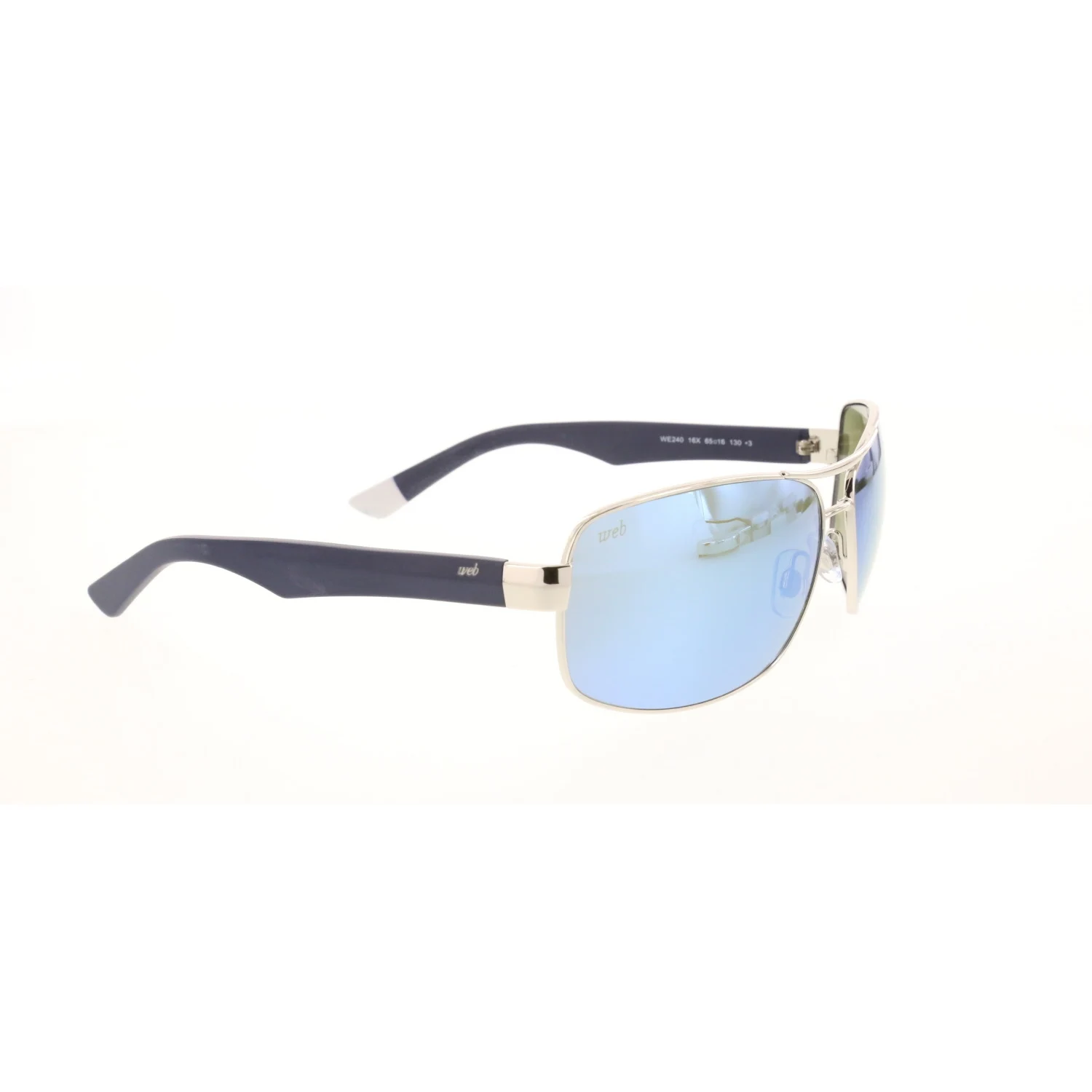 

Men's sunglasses w 0240 16x metal silver crystal rectangle rectangular 65-16-130 web