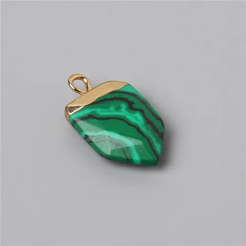 Natural Green Blue Yellow Stone Pendants Charm for Making Jewelry Necklace Earring Bracelets Women Men Diy Handmade 10x18mm