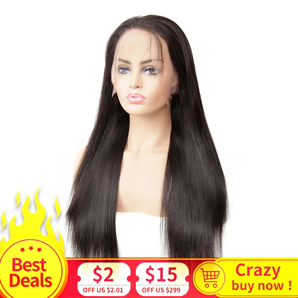 

Lace Front Wig Brazilian Hair Remy Straight Real Human Hair Topper For Black Women 8-26 Inch 13x4 Lace Front Human Hair Wig 150