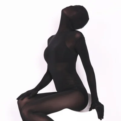 black Ice Silk(искусственное волокно бесшовное, Прозрачное нижнее белье пикантная обувь эротические полный облегающий костюм эластичный сценический костюм Одна Деталь Ночная сорочка комплект боди - Цвет: black