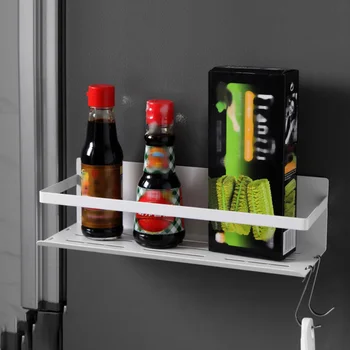 

1 PC Stainless Steel Practical Multi-layer Punch Free Durable Spice Rack Magnetic Shelf Organizer for Kitchen Garage